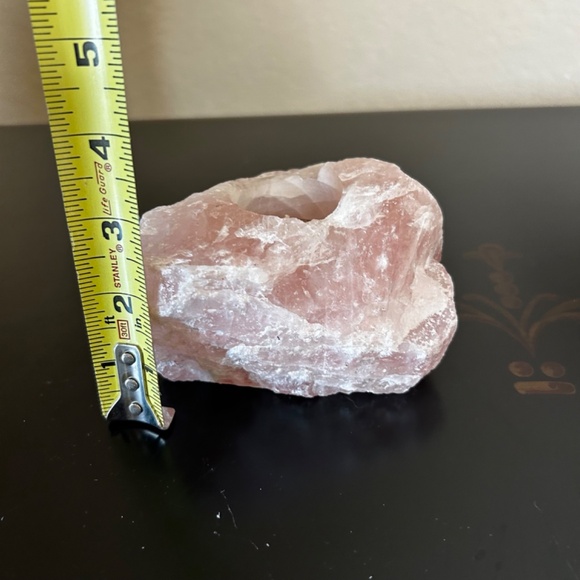 Raw Rose Quartz Tea Light Candle Holder From Brazil - Picture 13 of 14